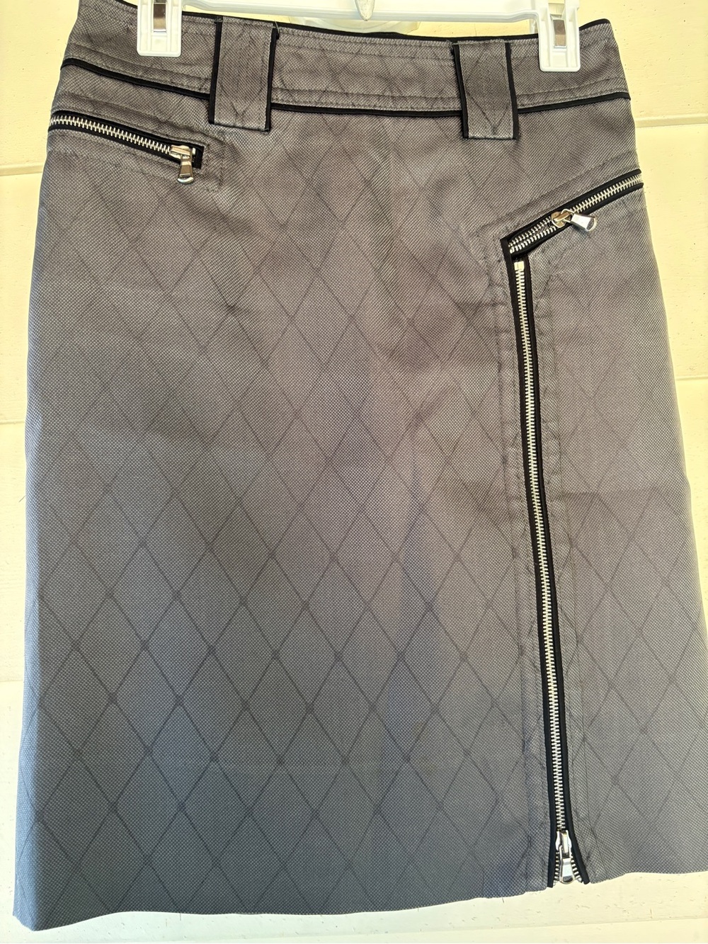 Marc by Marc Jacobs Gray Quilted Pencil Skirt with Asymmetrical Zip